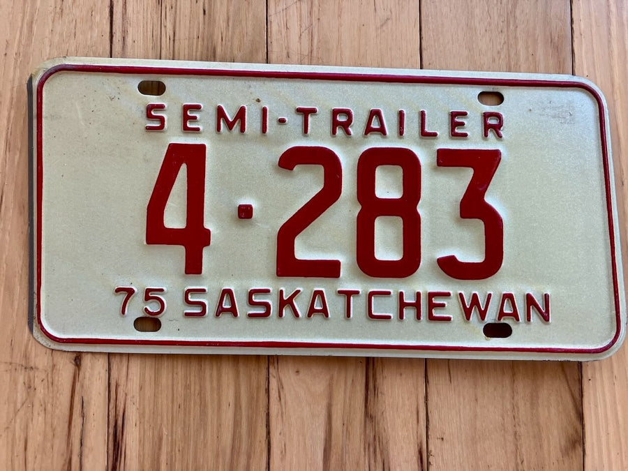 1975 Saskatchewan Semi-Trailer License Plate