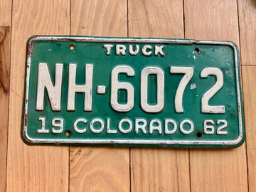 1962 Colorado Truck License Plate