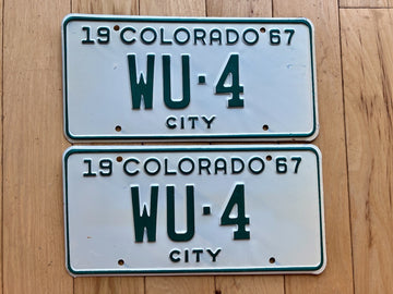 Pair of 1967 Colorado City License Plates