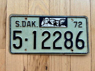 1972 South Dakota License Plate
