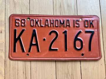 1968 Oklahoma License Plate