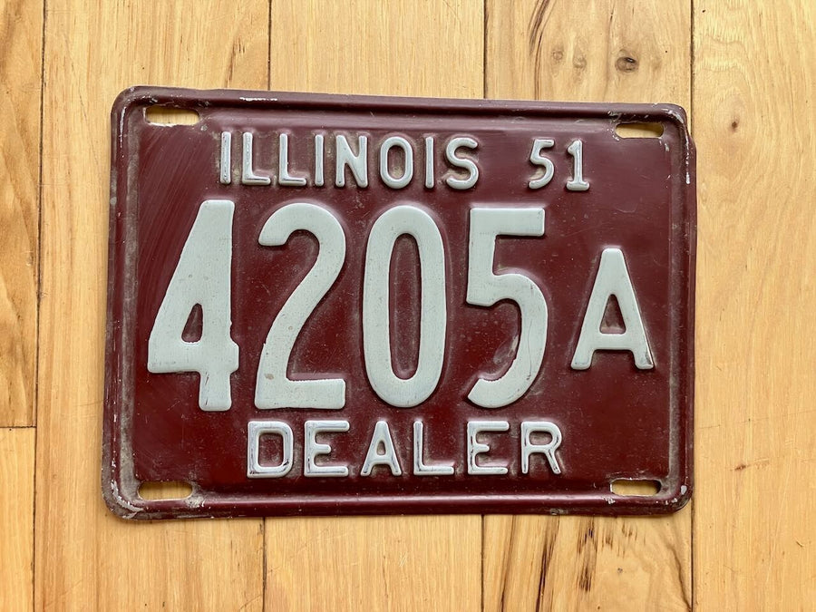 1951 Illinois Dealer License Plate - 420 Dealer
