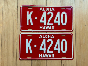 1957-1960 Pair of Hawaii Kauai License Plates