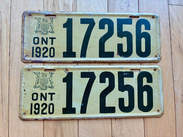 1920 Pair of Ontario License Plates