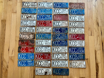 42 Assorted Kansas Corporation Commission License Plates 1957 to 1973