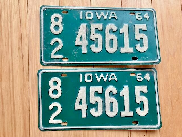 Pair of 1964 Iowa License Plates