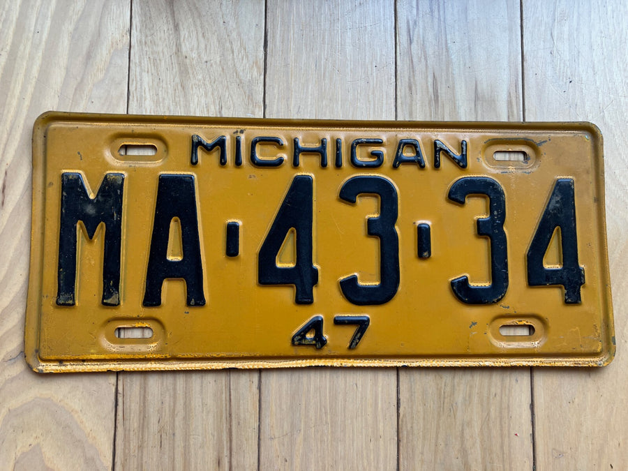 1947 Michigan License Plate