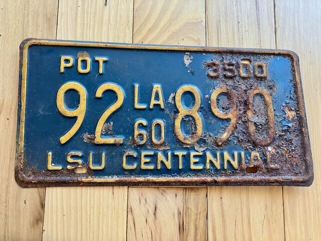 1960 Louisiana License Plate 