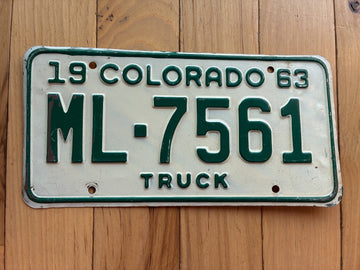 1963 Colorado Truck License Plate
