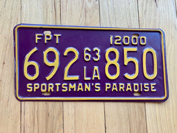 1963 Louisiana FPT License Plate