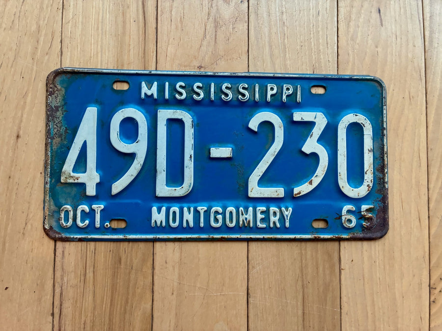 1965 Mississippi License Plate