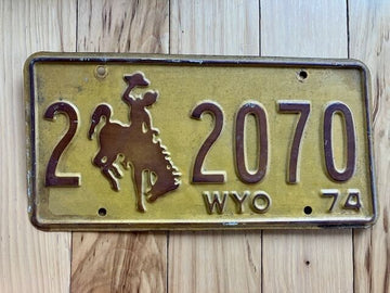 1974 Wyoming License Plate