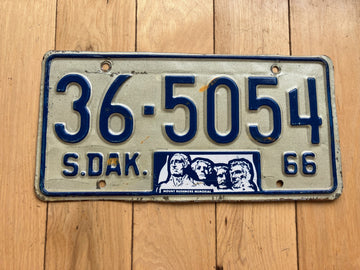 1966 South Dakota License Plate