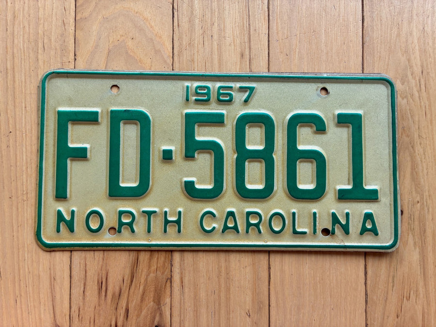 1967 North Carolina License Plate
