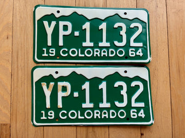 Pair of 1964 Colorado License Plates