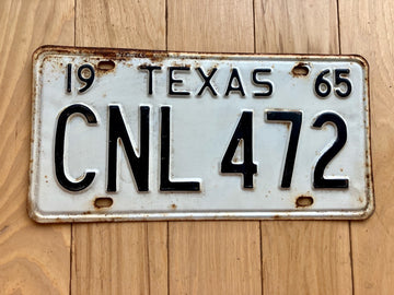 1965 Texas License Plate