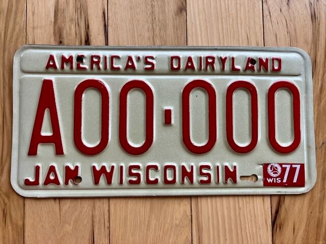 1977 Wisconsin Sample License Plate
