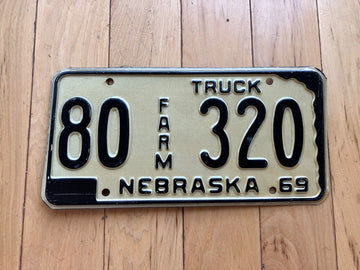 1969 Nebraska Farm Truck License Plate