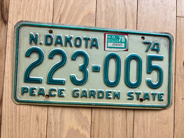 1978 North Dakota License Plate