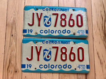 Pair of 1976 Colorado License Plates