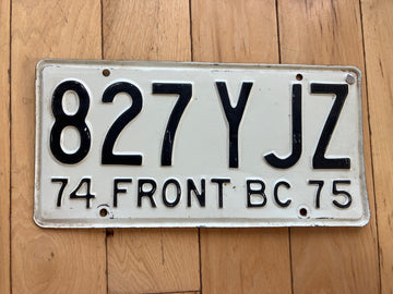 1975 1975 Baja California Mexico License Plate