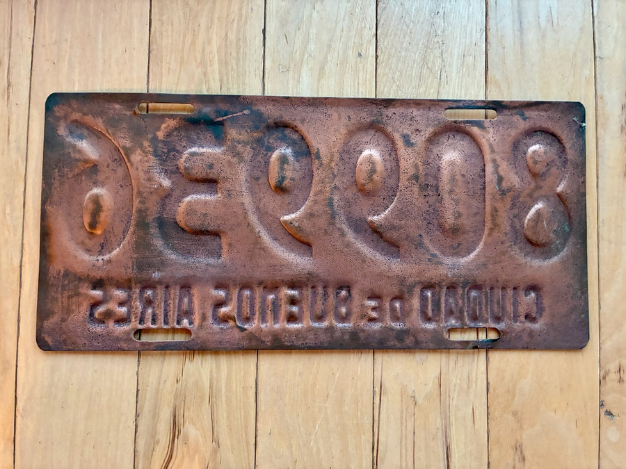 Ciudad De Buenos Aires License Plate (1960s?)