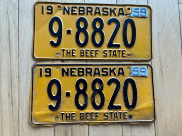 Pair of 1959 Nebraska License Plates
