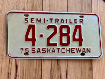 1975 Saskatchewan Semi-Trailer License Plate