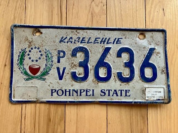 2000 Kaselehlie Pohnpei State License Plate