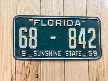 1958 Florida License Plate