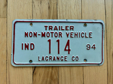 1994 Indiana Non Motor Vehicle/ Buggy License Plate