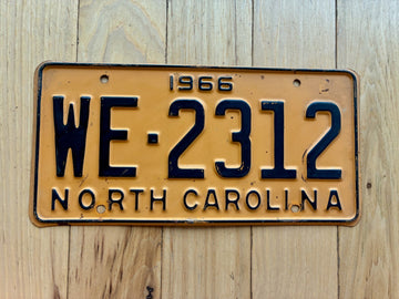 1966 North Carolina License Plate