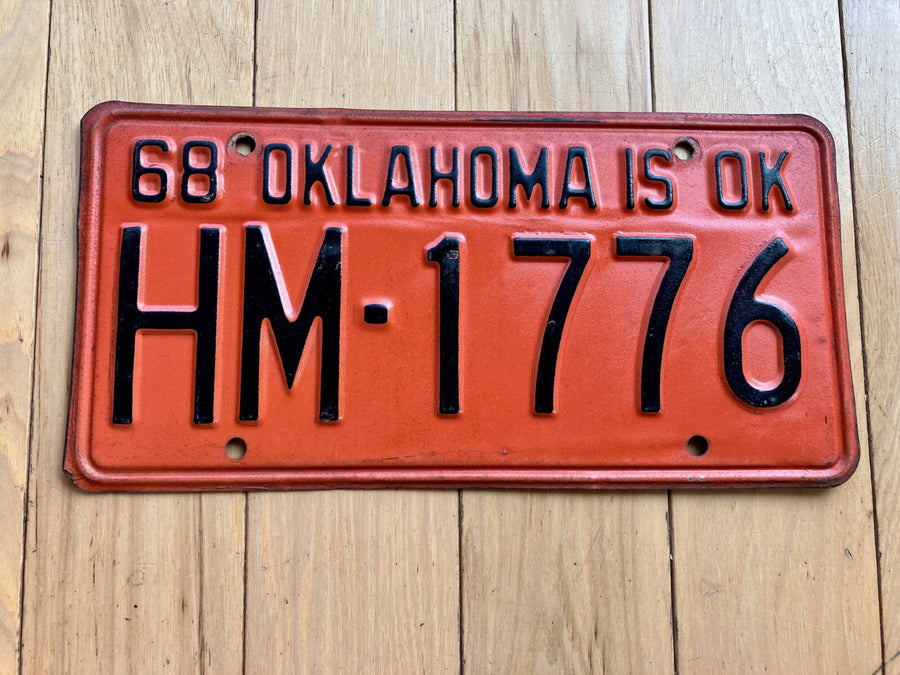 1968 Oklahoma License Plate
