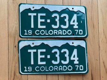 Pair of 1970 Colorado License Plates