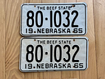 Pair of 1965 Nebraska License Plates