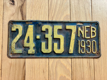 1930 Nebraska License Plate