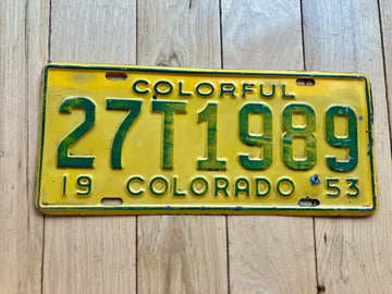 1953 Colorado Truck License Plate