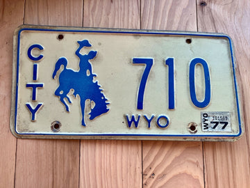 1977 Wyoming City License Plate
