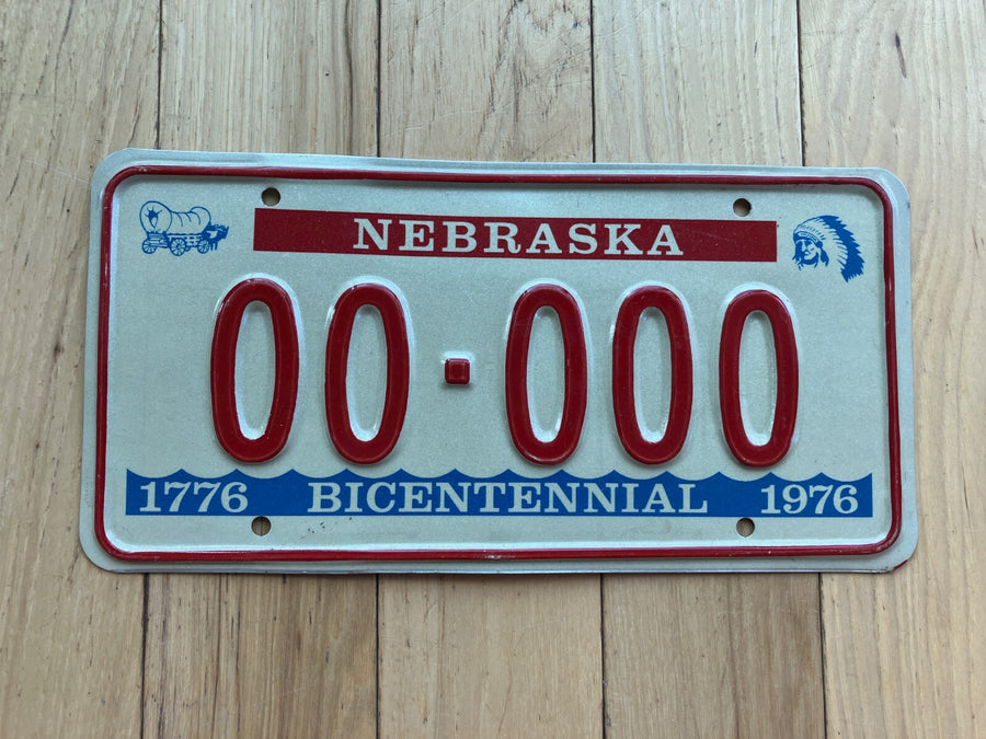 1976 Nebraska Bicentennial Sample License Plate