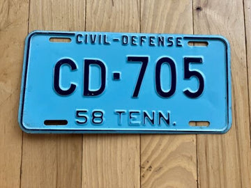 1958 Tennessee Civil Defense License Plate