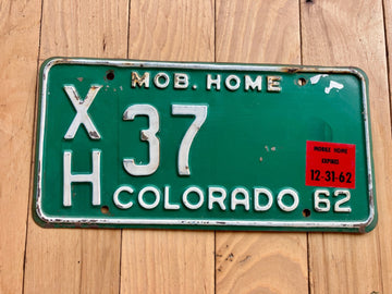 1962 Colorado Mobile Home License Plate