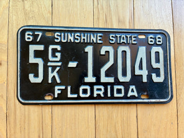 1967 1968 Florida License Plate - Numbers YOM Clear