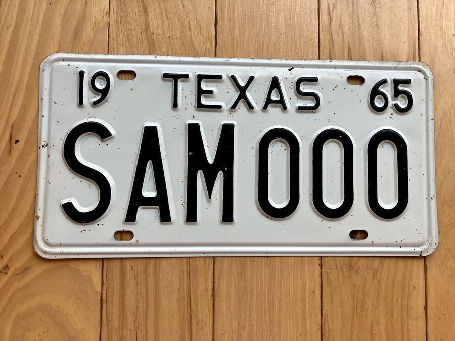 1965 Texas Sample License Plate