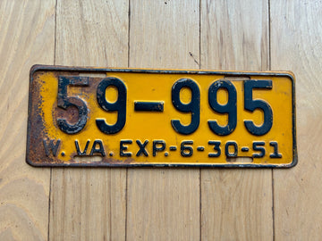 1951 West Virginia License Plate