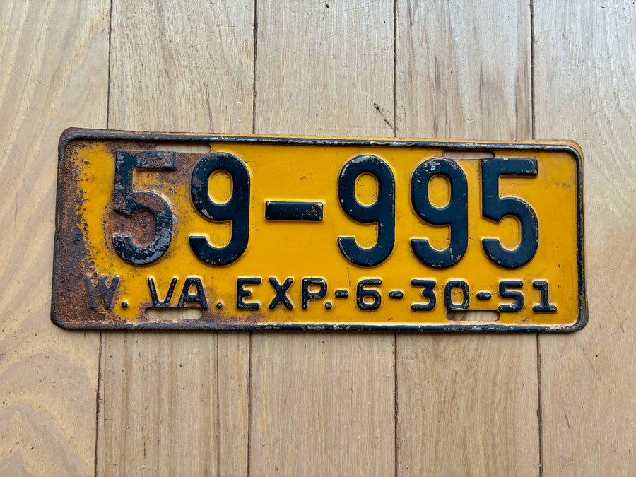 1951 West Virginia License Plate