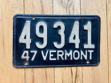 1947 Vermont License Plate