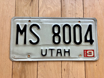 1980 Utah License Plate