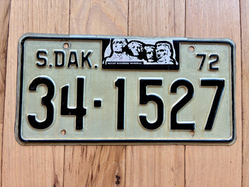 1972 South Dakota License Plate