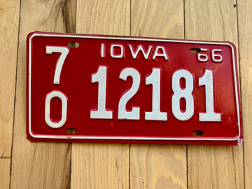 1966 Iowa License Plate