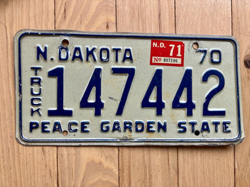 1971 North Dakota Truck License Plate